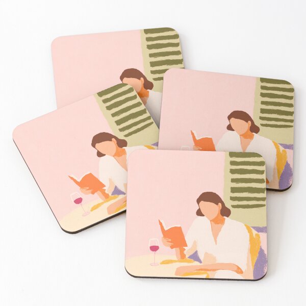 Item preview, Woman reading with wine designed and sold by Studio Remier.
