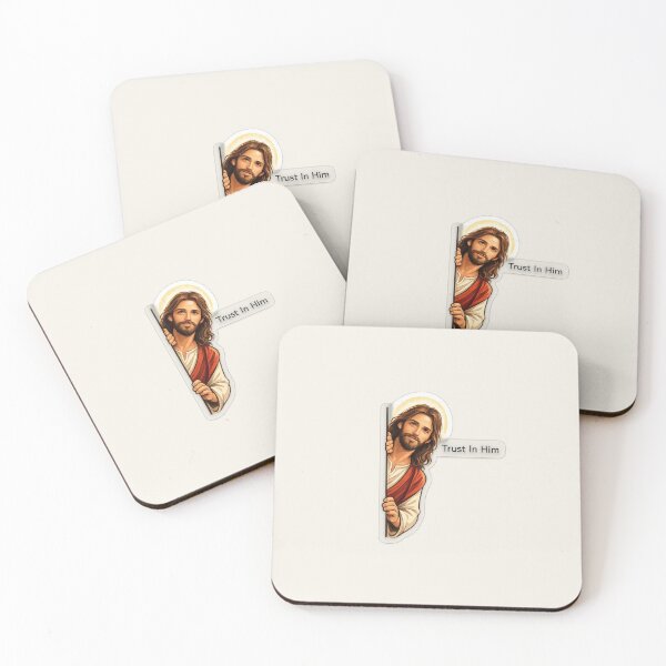 Item preview, Trust In Him | Christian Faith Sticker | Jesus Peeking Design designed and sold by Digital_products_0111.