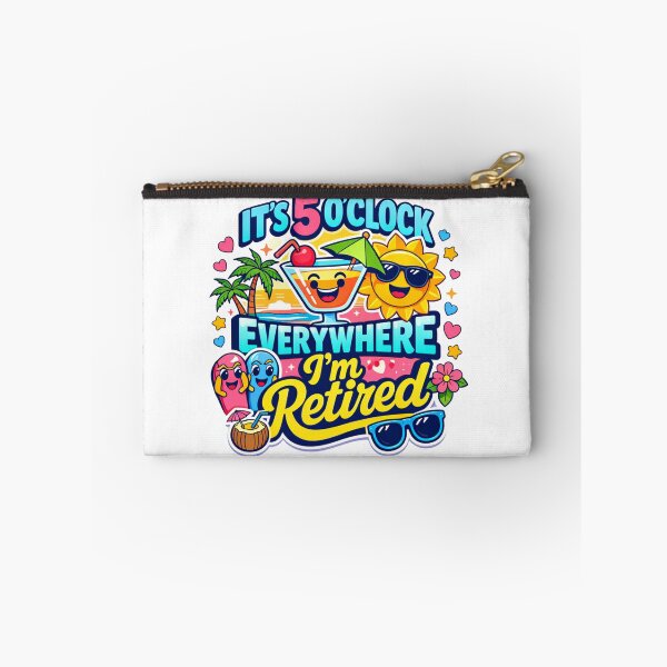 Item preview,  It's 5 O'clock Everywhere I'm Retired Cute Tropical Beach Cocktail Graphic designed and sold by MerchlyMike.