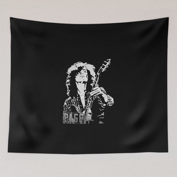 Item preview, GUITAR'S PAGE Vintage Rock Silhouette Black White Fan Art #7618 designed and sold by aztra-art.