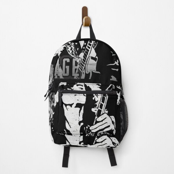 Item preview, GUITAR'S PAGE Vintage Rock Silhouette Black White Fan Art #7618 designed and sold by aztra-art.