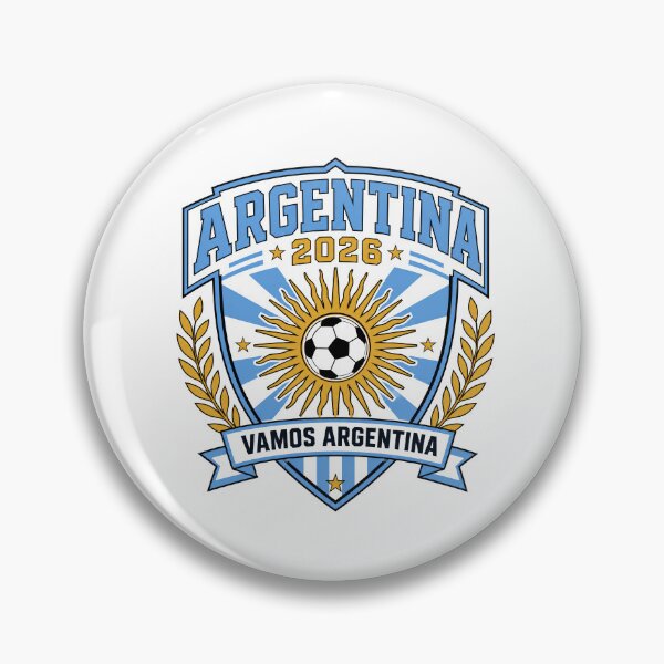 Item preview, Argentina 2026 Sun Football Crest designed and sold by RedCircleArt.