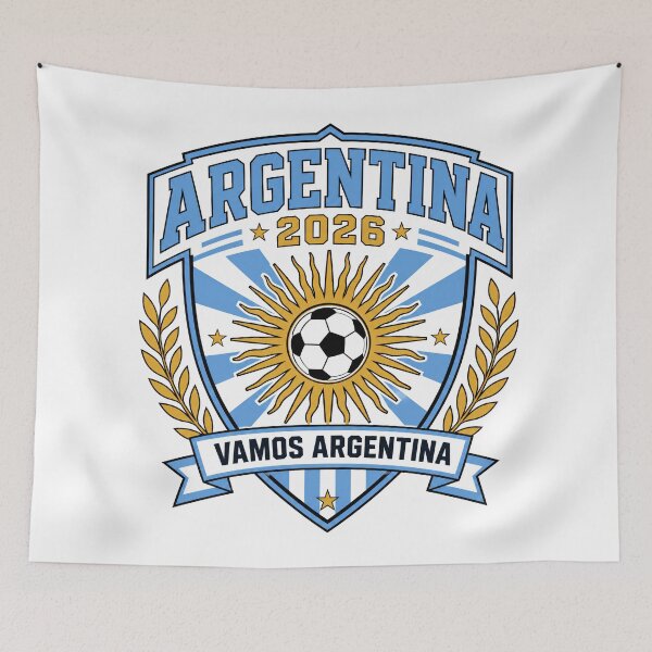 Item preview, Argentina 2026 Sun Football Crest designed and sold by RedCircleArt.