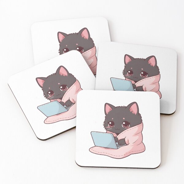 Item preview, Cute Black Cat Working On Laptop Sticker designed and sold by NRYArt.