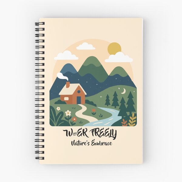 Item preview, Wander Freely Nature's Embrace Cozy Mountain Cabin Vector designed and sold by GraceCreation.