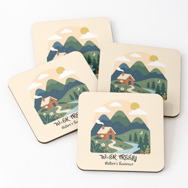 Item preview, Wander Freely Nature's Embrace Cozy Mountain Cabin Vector designed and sold by GraceCreation.