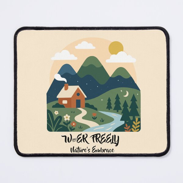Item preview, Wander Freely Nature's Embrace Cozy Mountain Cabin Vector designed and sold by GraceCreation.