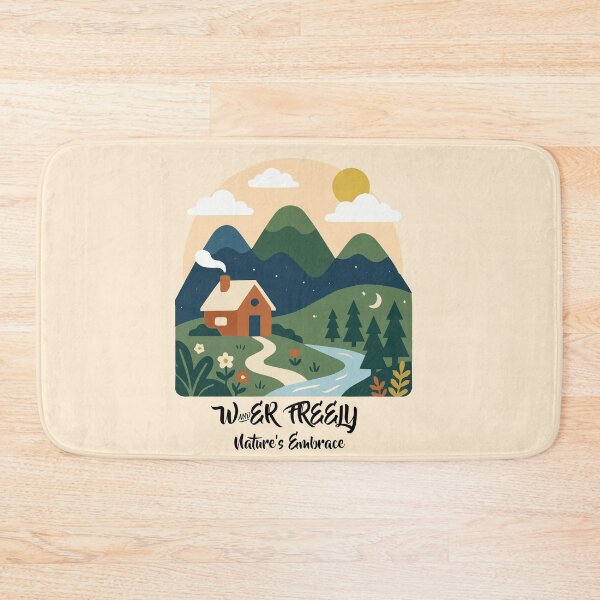 Item preview, Wander Freely Nature's Embrace Cozy Mountain Cabin Vector designed and sold by GraceCreation.