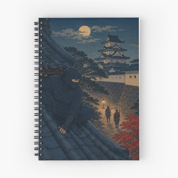 Item preview, Shadow on the Tile - Vintage Japanese Ninja Ukiyo-e Woodblock designed and sold by bapupa.