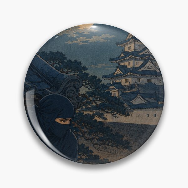 Item preview, Shadow on the Tile - Vintage Japanese Ninja Ukiyo-e Woodblock designed and sold by bapupa.