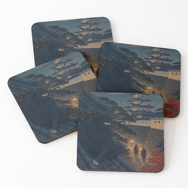 Item preview, Shadow on the Tile - Vintage Japanese Ninja Ukiyo-e Woodblock designed and sold by bapupa.