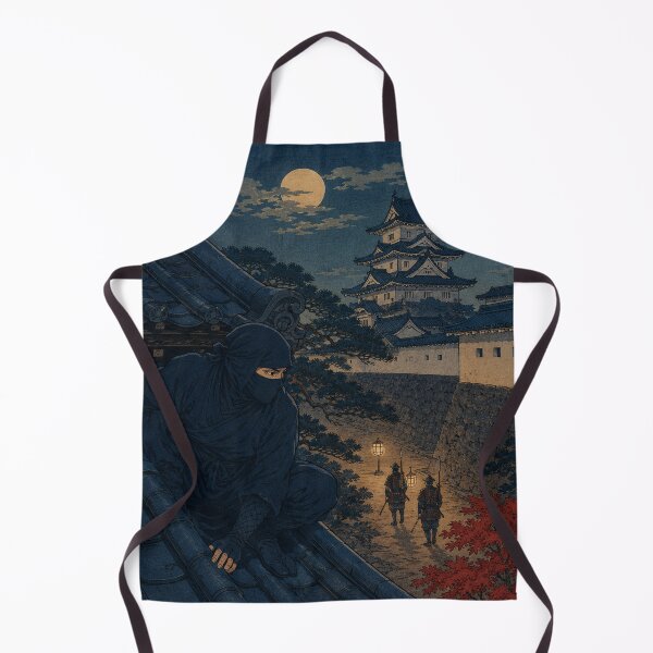 Item preview, Shadow on the Tile - Vintage Japanese Ninja Ukiyo-e Woodblock designed and sold by bapupa.