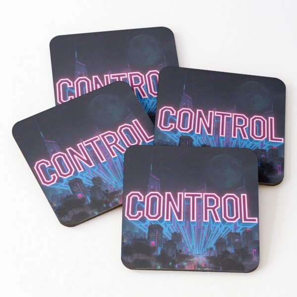 Item preview, CONTROL - Cyberpunk City Neon Pink Futuristic Skyline Motivational Typography Poster designed and sold by RAMHEARTS.