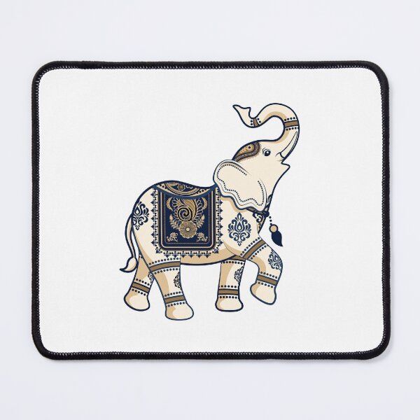 Item preview, Ornate Navy & Gold Decorated Elephant with Raised Trunk designed and sold by teaw-teaw.