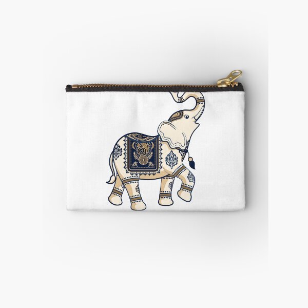 Item preview, Ornate Navy & Gold Decorated Elephant with Raised Trunk designed and sold by teaw-teaw.