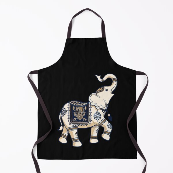 Item preview, Ornate Navy & Gold Decorated Elephant with Raised Trunk designed and sold by teaw-teaw.
