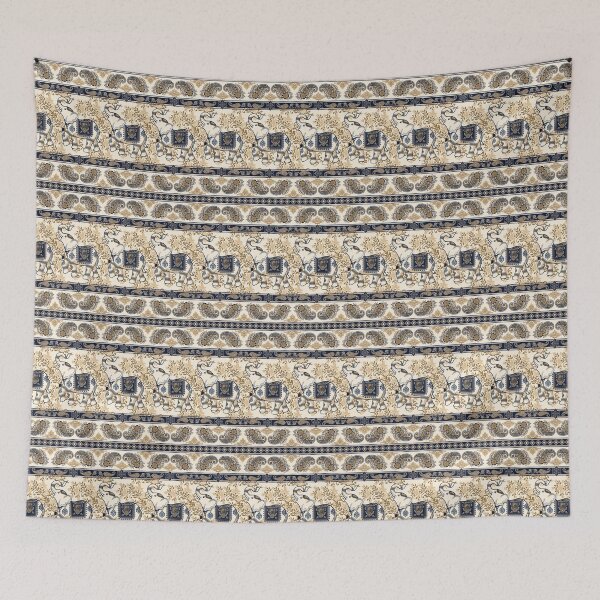 Item preview, Ornate Navy & Gold Decorated Elephant with Raised Trunk designed and sold by teaw-teaw.