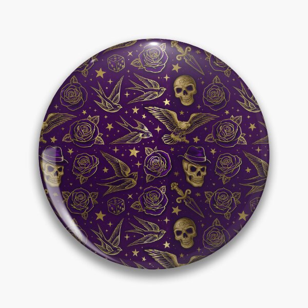 Item preview, Gold And Purple Vintage Tattoo Flash Pattern designed and sold by igraphixart.