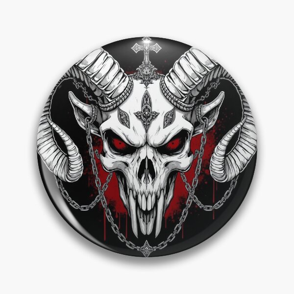 Item preview, Demonic Ram Skull Emblem designed and sold by Neural Distortion.