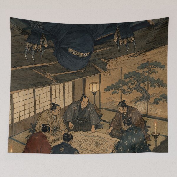 Item preview, Infiltrator's Gaze - Vintage Japanese Ninja Ukiyo-e Woodblock designed and sold by bapupa.