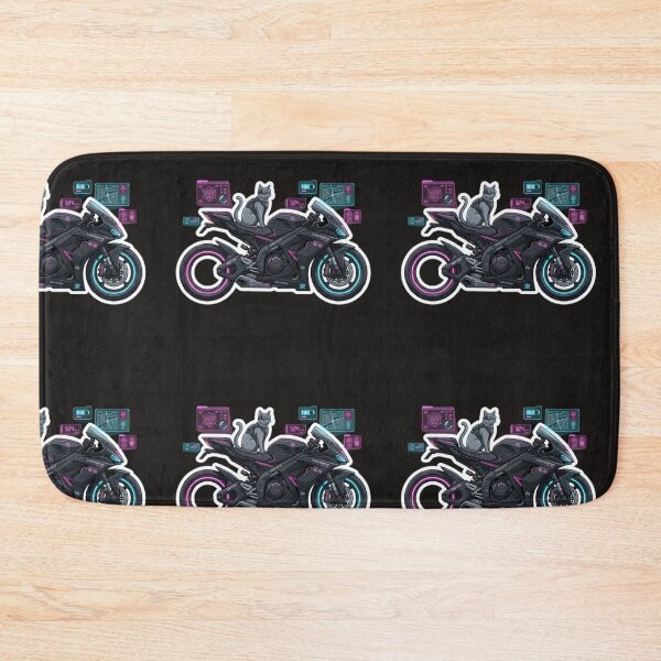 Item preview, Cyberpunk Cat Rider Futuristic Neon Motorcycle Sticker designed and sold by Neo Tokio.
