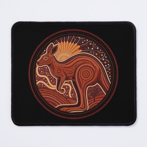 Item preview, Australian Kangaroo Aboriginal Inspired Dot Art – Outback Wildlife Mandala Design designed and sold by ArcticFoxStudio.