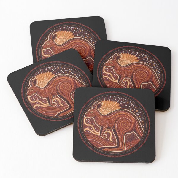 Item preview, Australian Kangaroo Aboriginal Inspired Dot Art – Outback Wildlife Mandala Design designed and sold by ArcticFoxStudio.