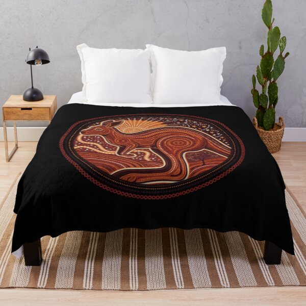 Item preview, Australian Kangaroo Aboriginal Inspired Dot Art – Outback Wildlife Mandala Design designed and sold by ArcticFoxStudio.