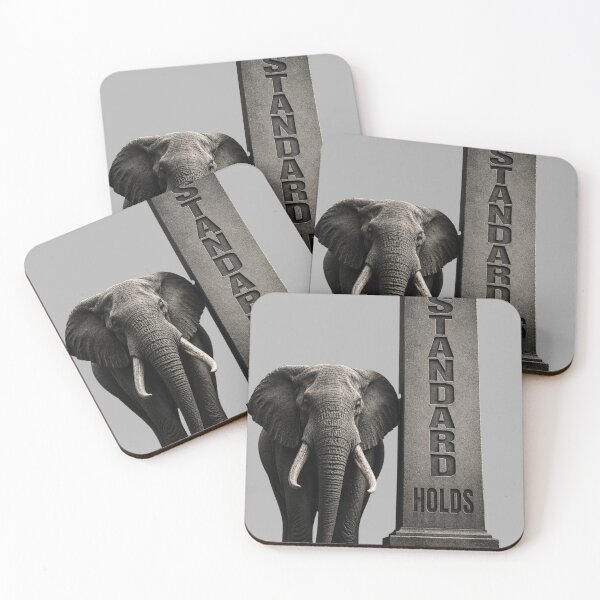 Item preview, Lead Dev The Standard Holds Elephant Brutalist Pillar Art Print designed and sold by SavannaStrikes.