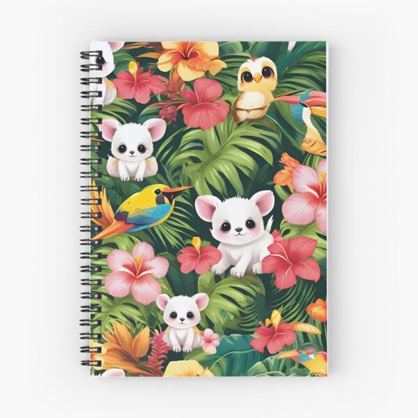 Item preview, Cute Baby Animals Hidden in Tropical Hibiscus Jungle designed and sold by CASASIS_MERCH.