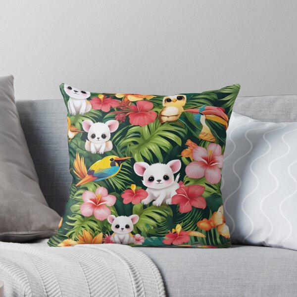 Item preview, Cute Baby Animals Hidden in Tropical Hibiscus Jungle designed and sold by CASASIS_MERCH.