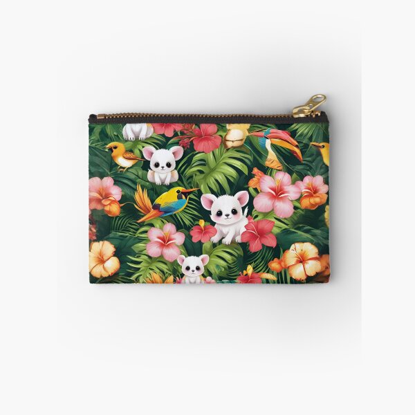 Item preview, Cute Baby Animals Hidden in Tropical Hibiscus Jungle designed and sold by CASASIS_MERCH.