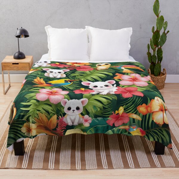 Item preview, Cute Baby Animals Hidden in Tropical Hibiscus Jungle designed and sold by CASASIS_MERCH.