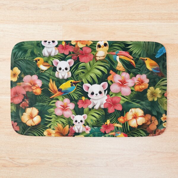 Item preview, Cute Baby Animals Hidden in Tropical Hibiscus Jungle designed and sold by CASASIS_MERCH.