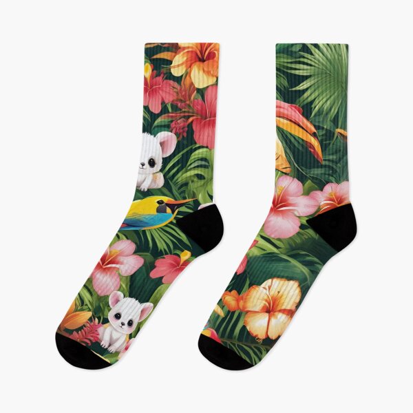 Item preview, Cute Baby Animals Hidden in Tropical Hibiscus Jungle designed and sold by CASASIS_MERCH.