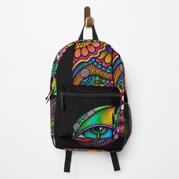 Item preview, Psychedelic Souls Triple Face Art | Colorful Abstract Portrait | Original Hand Drawn Psychedelic Design designed and sold by Ashes to Artistry.