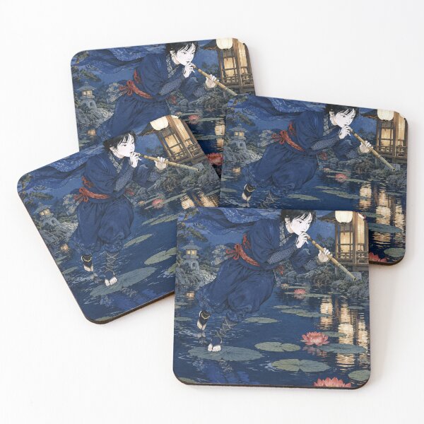 Item preview, Lotus Water Step - Vintage Japanese Ninja Girl Ukiyo-e Woodblock designed and sold by bapupa.