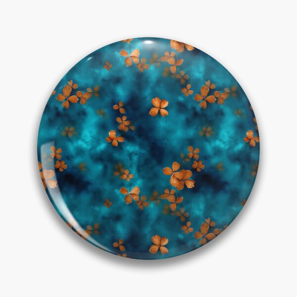 Item preview, Bold Orange Flower And Cyan Leaf Watercolor Pattern designed and sold by igraphixart.