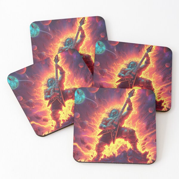 Item preview, Rock God Legendary Supernova Art — Bold Epic Music Print designed and sold by CosmicRockArt.
