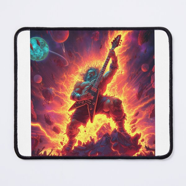 Item preview, Rock God Legendary Supernova Art — Bold Epic Music Print designed and sold by CosmicRockArt.