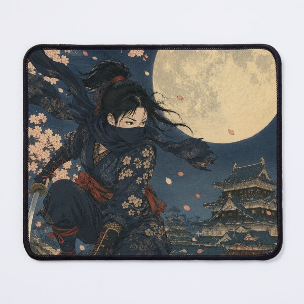 Item preview, Moonlit Shinobi - Vintage Japanese Ninja Girl Ukiyo-e Woodblock designed and sold by bapupa.