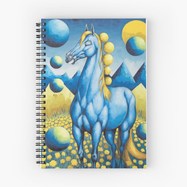 Item preview, Blue Horse Among Floating Orbs - Artistic Expression designed and sold by NatArtSA.