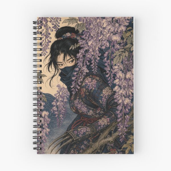 Item preview, Wisteria Shadow - Vintage Japanese Ninja Girl Ukiyo-e Woodblock designed and sold by bapupa.