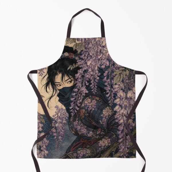 Item preview, Wisteria Shadow - Vintage Japanese Ninja Girl Ukiyo-e Woodblock designed and sold by bapupa.