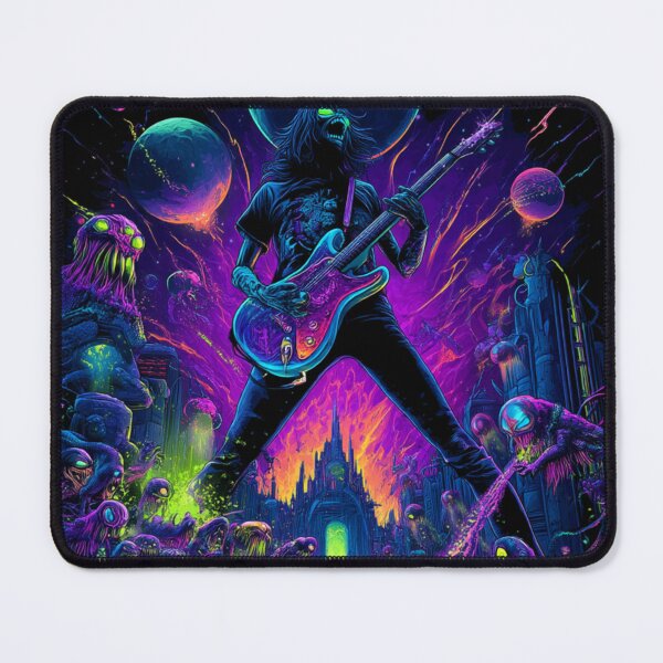 Item preview, Rock God Extraterrestrial Alien Stage — Bold Epic Music Print designed and sold by CosmicRockArt.