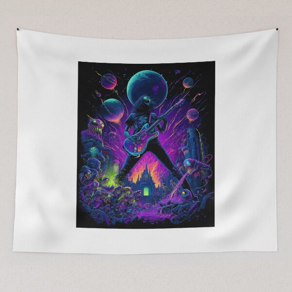 Item preview, Rock God Extraterrestrial Alien Stage — Bold Epic Music Print designed and sold by CosmicRockArt.