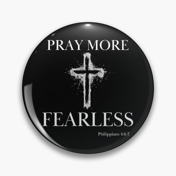 Item preview, Pray More Fearless Christian Men Cross Bible Scripture designed and sold by Ceramic Scripture.