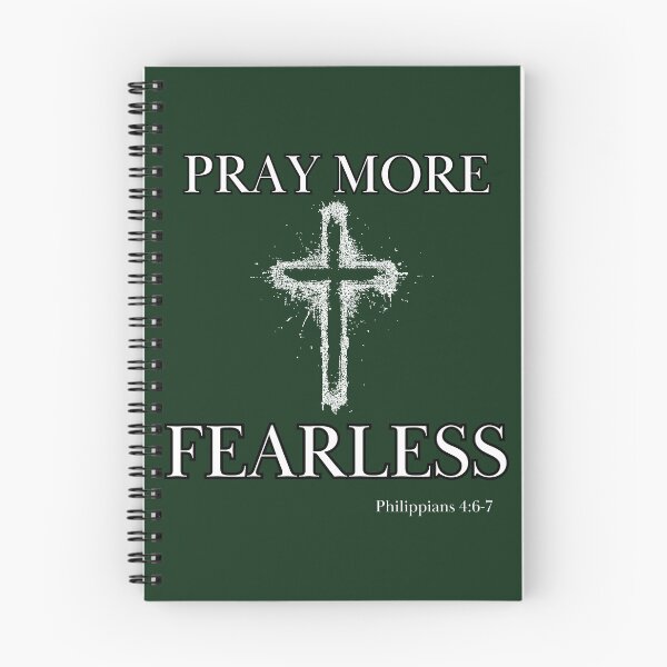 Item preview, Pray More Fearless Christian Men Cross Bible Scripture designed and sold by Ceramic Scripture.