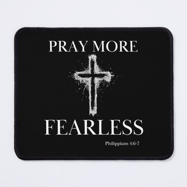 Item preview, Pray More Fearless Christian Men Cross Bible Scripture designed and sold by Ceramic Scripture.