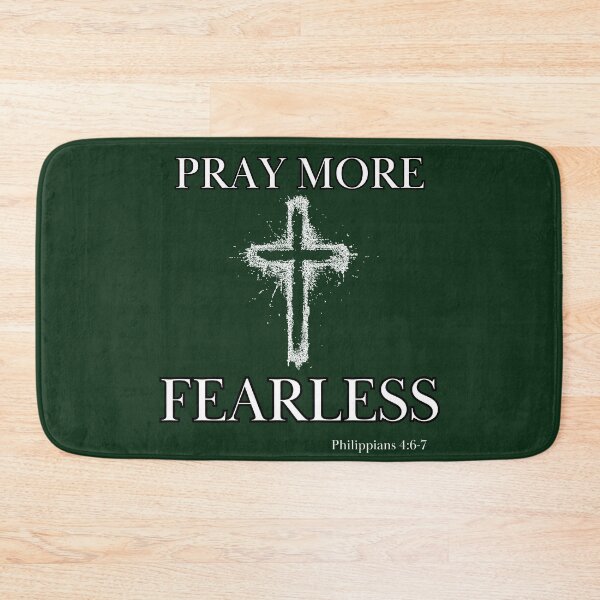 Item preview, Pray More Fearless Christian Men Cross Bible Scripture designed and sold by Ceramic Scripture.